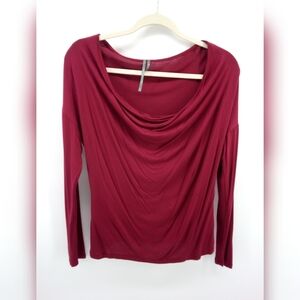 Anthropologie Maroon Deep Red Drape Shirt Small